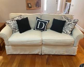 #1 - $250 -Sofa cream linen 78Lx38Dx37H