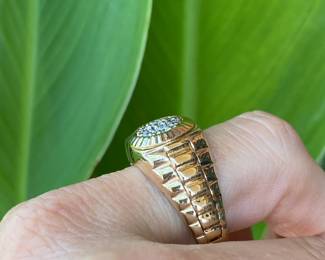 #71 - 14kt yellow Rolex style gold ring (1/2 carat) -11 grams - $760