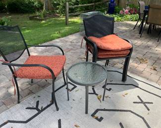 #10 - $150 4 stacking chairs with cover & side table