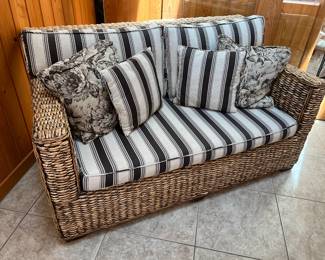 #38 - $250 Banana plant loveseat 60Wx36Dx33T with pillows