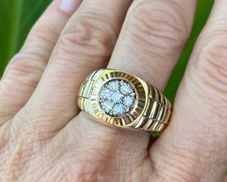 #71 - 14kt yellow Rolex style gold ring (1/2 carat) -11 grams - $760