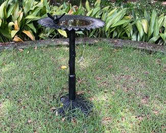 #52 - $120. Bird bath iron 19 Round x 34T