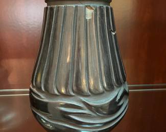 #41 - $100 New Mexico black pottery 6x9 signed Gilberto Olivas (b.1958) - lots of damages