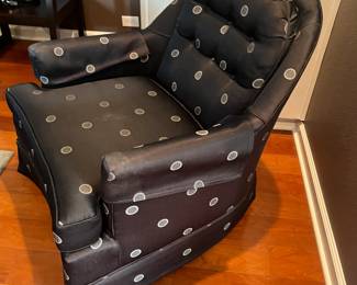 #37 - $120 Black armchair with dots 28Wx35Dx32T