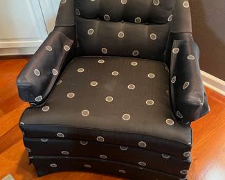 #37 - $120 Black armchair with dots 28Wx35Dx32T