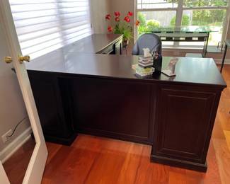 #16 - $350 McAleer's Ebony Desk L shape 65L& 24 & 48 & 30T x20D