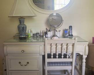 Desk or makeup table with chair. 
W-44”
D-181/2”
H—301/2”