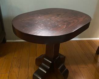 Solid wood
22” x 15” top
H - 19”
There is a matching table that measures
28” x 191/2