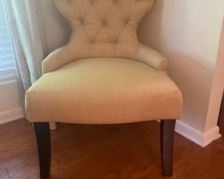 Art deco side chair
Cream fabric
H-32”
D-27”     W-26”