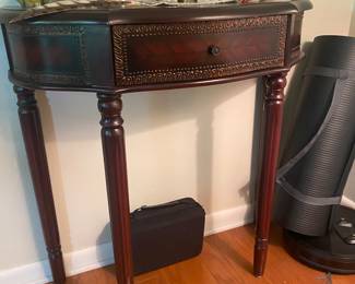 Side table with drawer
H- 31 1/2”
W- 31”
D-13”
