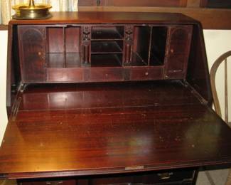 Office 2 Mahogany drop front desk fitted interior