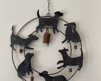 Metal dog wreath