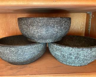 Set of 3 Natural Stone Bowls