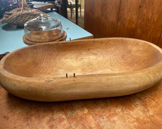 Wood Carved Dough Bowl
