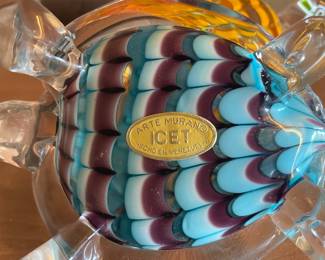 Two Murano Glass Turtle Figurines