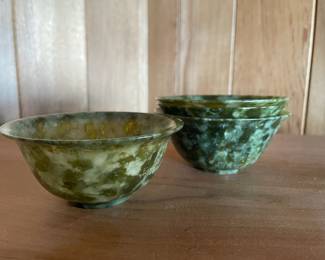 Set of 4 Carved Jade Bowls