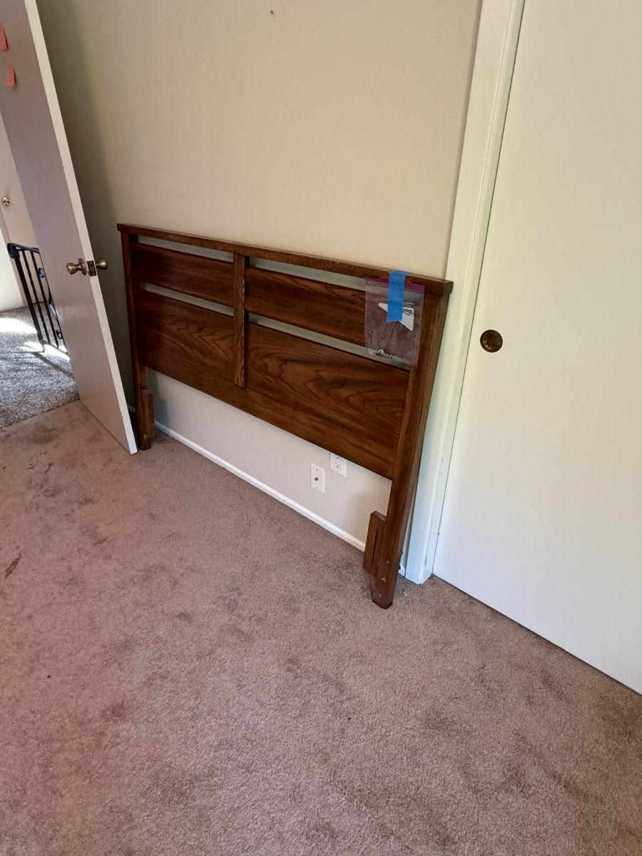 Queen bed mattress box frame headboard
$90