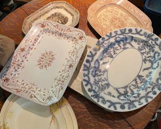 A large selection of Ironstone platters