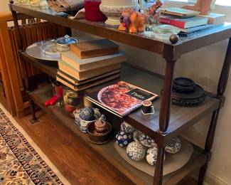 Walnut and cane server