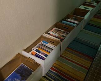 Lots of books: cooking, travel, antique guides