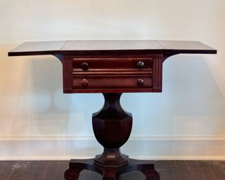 Antique Drop Leaf Pedestal/Side Table