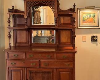 Vintage Cherrywood Sideboard w/Hutch