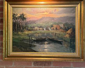 Signed Original Oil Painting (34" W x 26" H w/Frame