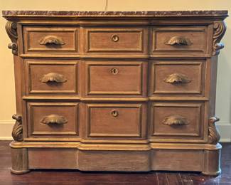 Marble Top Bureau with Gold Wash