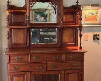 Vintage Cherrywood Sideboard w/Hutch