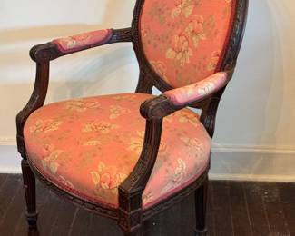Louis XVI Style Floral Upholstered Parlour Chair