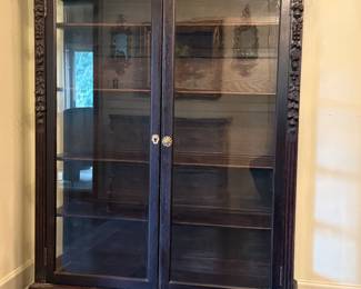 Hunter's Style Carved Display Cabinet