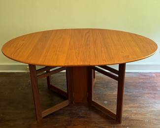 MCM Drop Leaf Oval Table