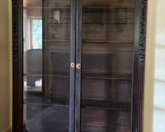 Hunter's Style Carved Display Cabinet