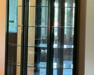 Large Green Curio Cabinet w/Light