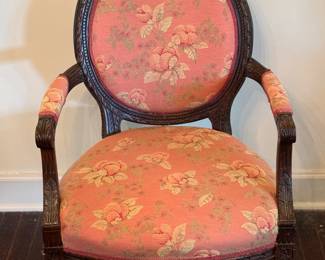Louis XVI Style Floral Upholstered Parlour Chair