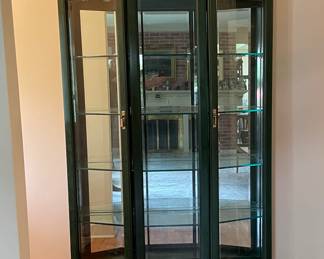 Large Green Curio Cabinet w/Light