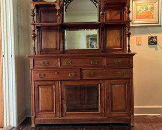 Vintage Cherrywood Sideboard w/Hutch