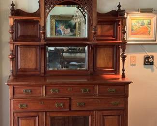 Vintage Cherrywood Sideboard w/Hutch