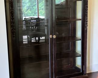Hunter's Style Carved Display Cabinet