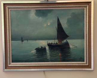 Signed Original Oil Painting (32.5" W x 25" H w/Frame)