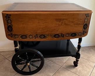 Vintage Ethan Allen Tea Cart w Drawer