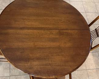 Ethan Allen Dining Room...Table w/o 2 Leaves and 6 Chairs, Hutch, Bar Stools pair