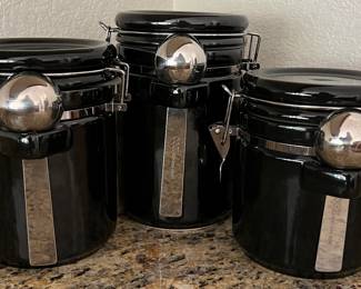 3-pc Canister Set Black