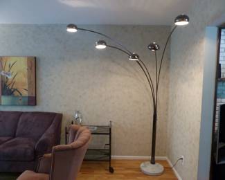 Contemporary 5 arm arc lamp