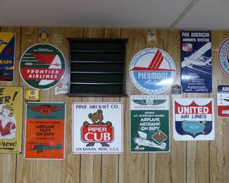 Collectibles signs including aviation & airlines
