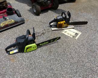 Garage completely loaded with stuff including tool chests, tool boxes, hand tools, power tools, garden tools, lawn mowers, trimmers, ladders, compressor, decorations, new sinks in boxes, carts, sleds, snowboards, pails and much more!!