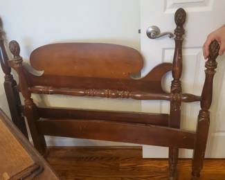 Pineapple topped twin bed frame