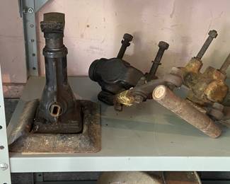 Antique car jack and gear shifts