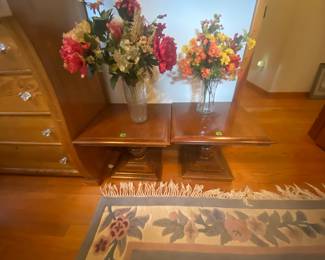 End tables with vases