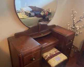 Waterfall vanity, bench